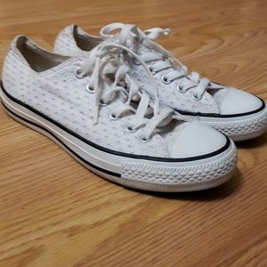 Perforated White Converse All Stars